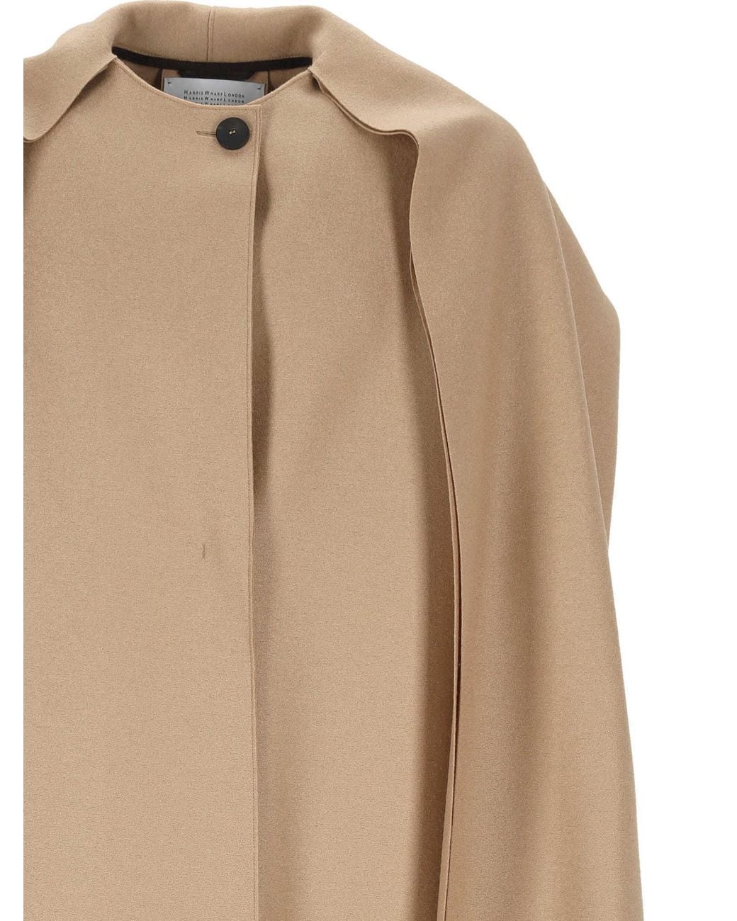Harris Wharf London Natural Scarf-Detailed Coat