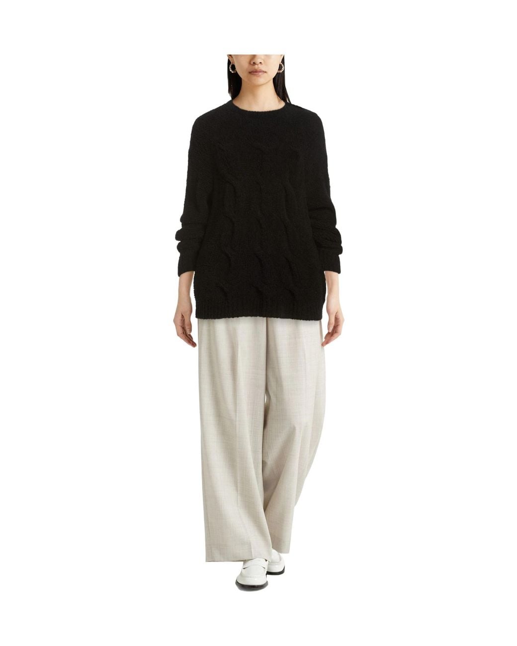 Sportmax Black Solid Color Knit Sweater