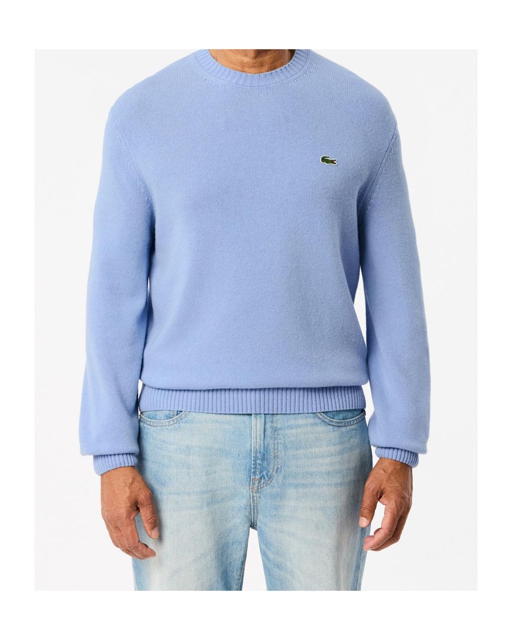 Lacoste Blue Logo Patch Crewneck Jumper for men