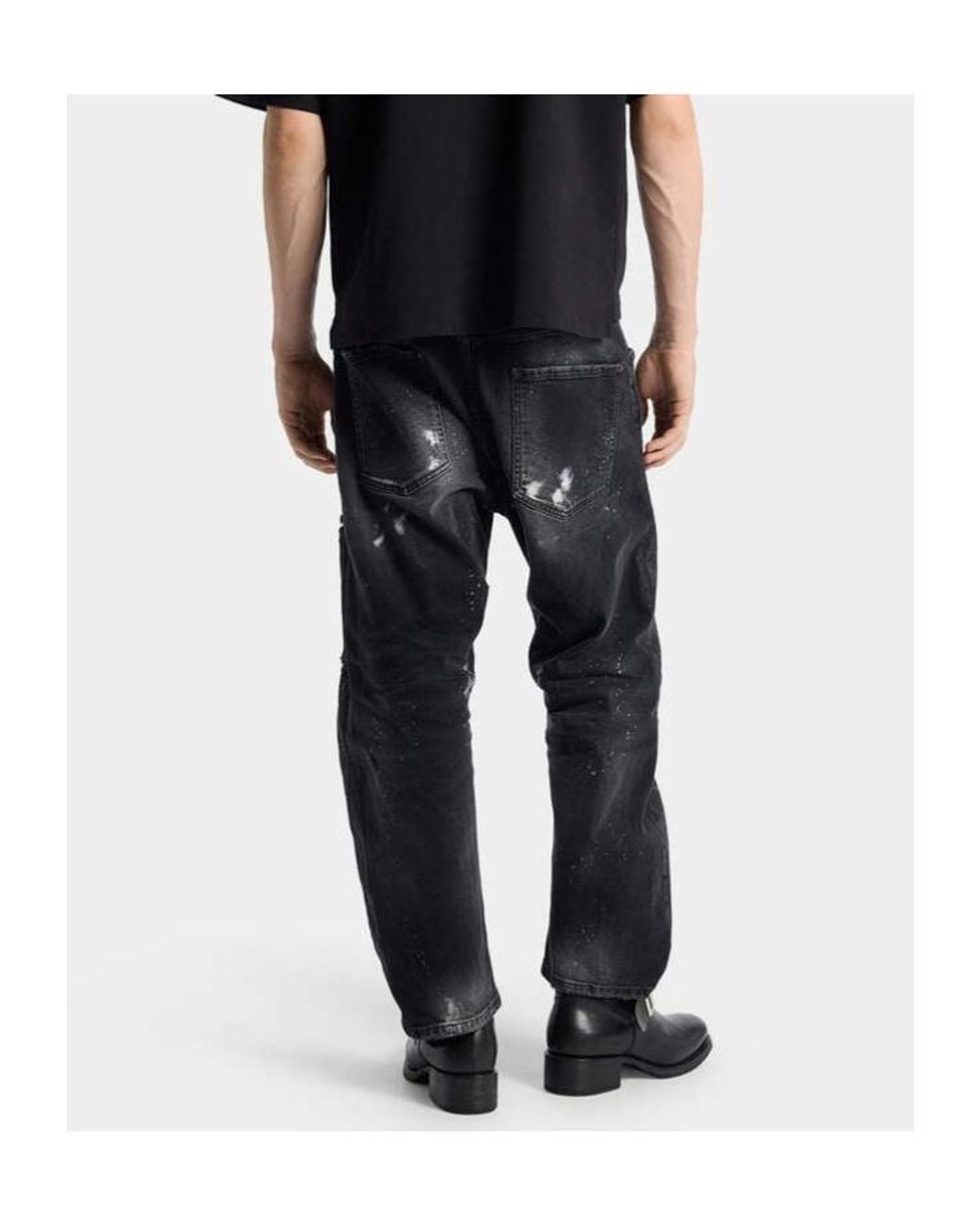 DSquared² Black Kawaii Paint-Splatter Jeans for men
