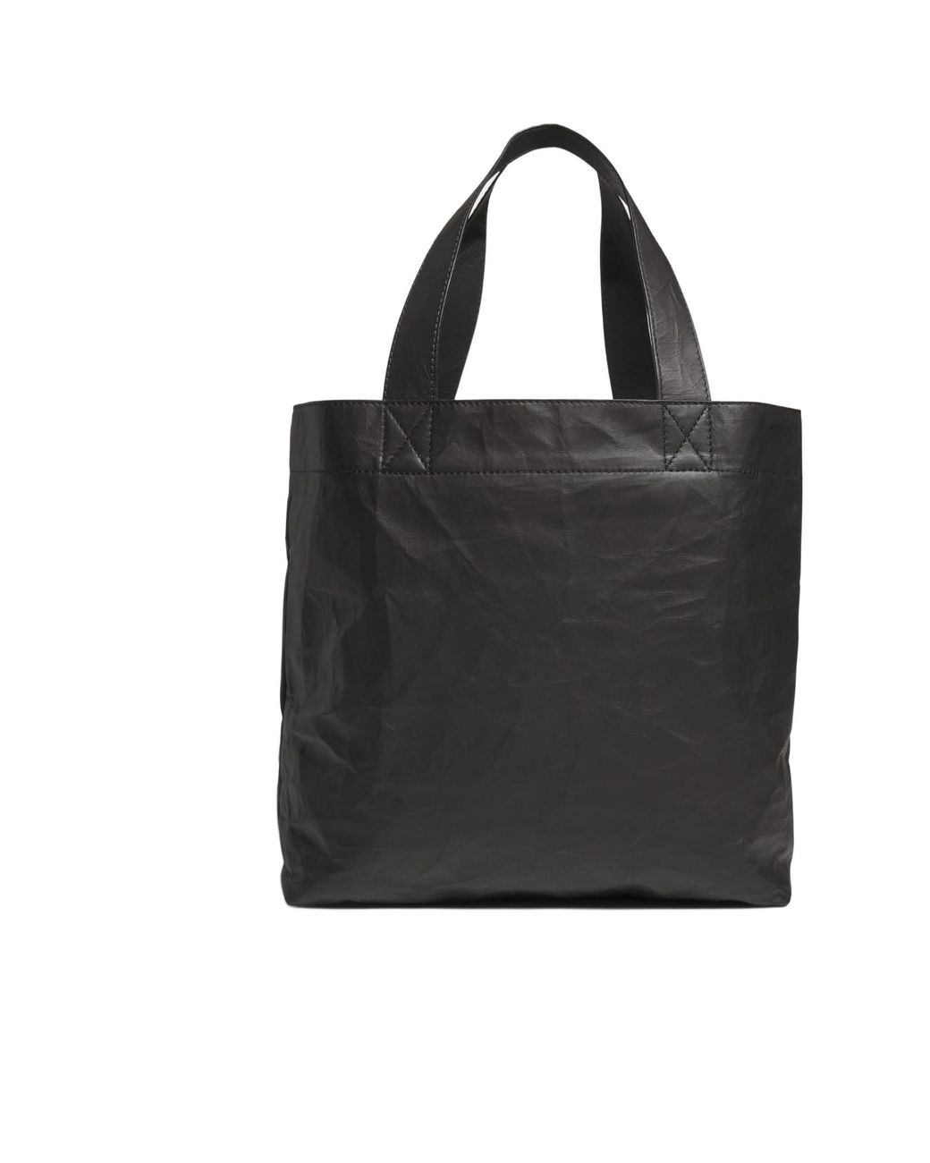 Y-3 Black Leather Tote Bag for men