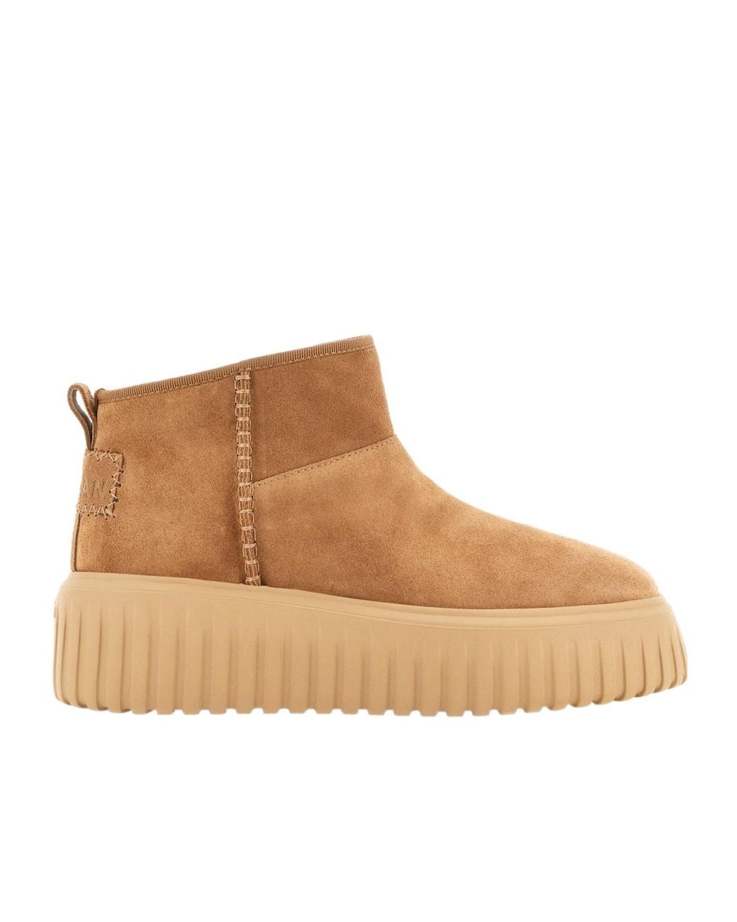 Hogan Brown Round Toe Ankle Boots