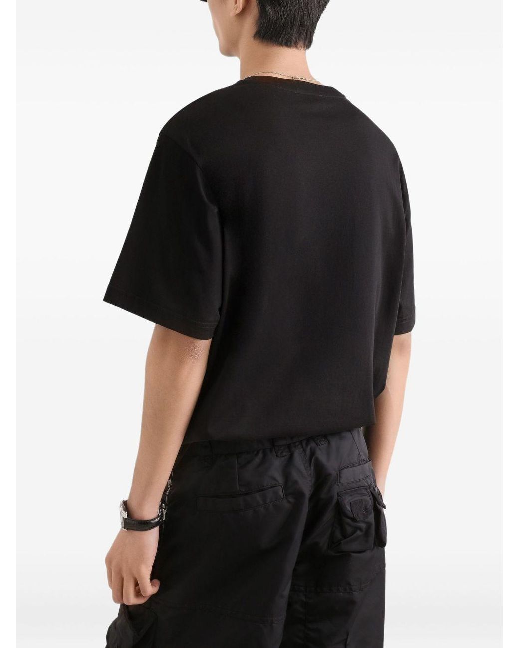 Dolce & Gabbana Black Logo Patch Crewneck T-Shirt for men