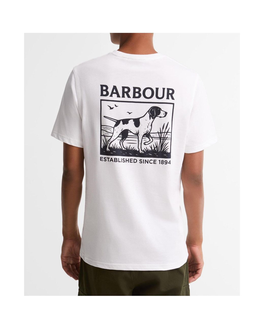Barbour White Script Graphic T-Shirt for men