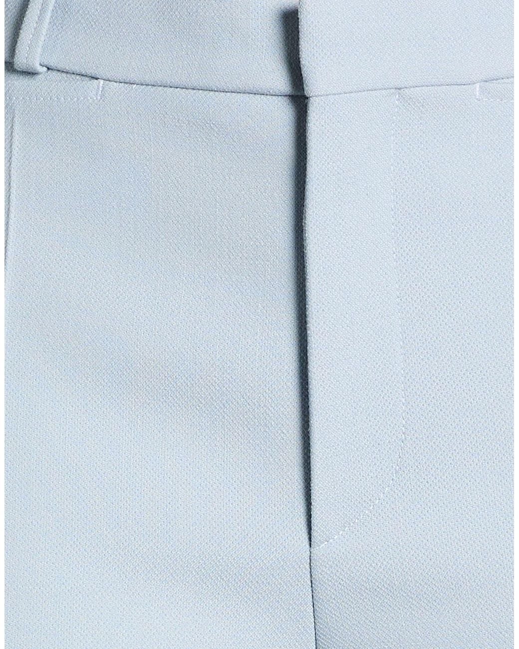 Chloé Blue Solid Wool Wide-Leg Pants