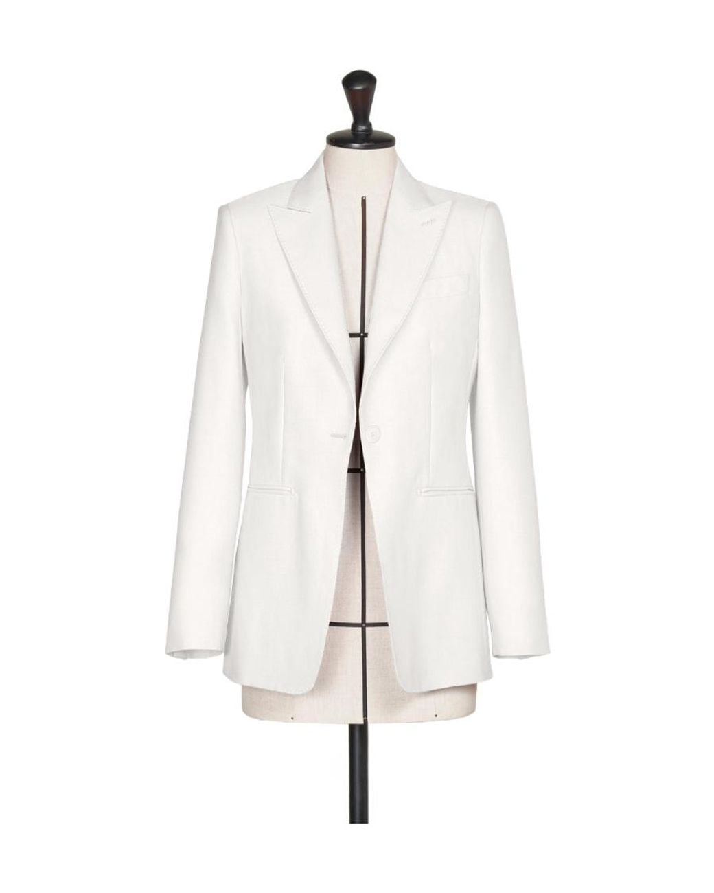 Max Mara White Single-Breasted Long-Sleeved Blazer