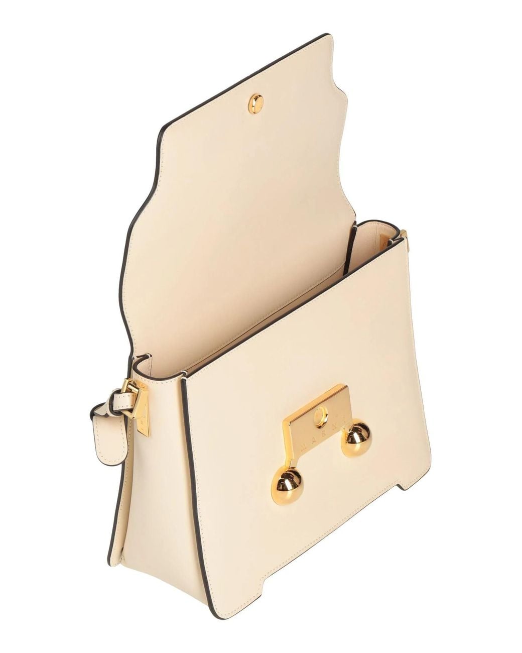 Marni Natural Medium-Sized Solid-Color Leather Bag