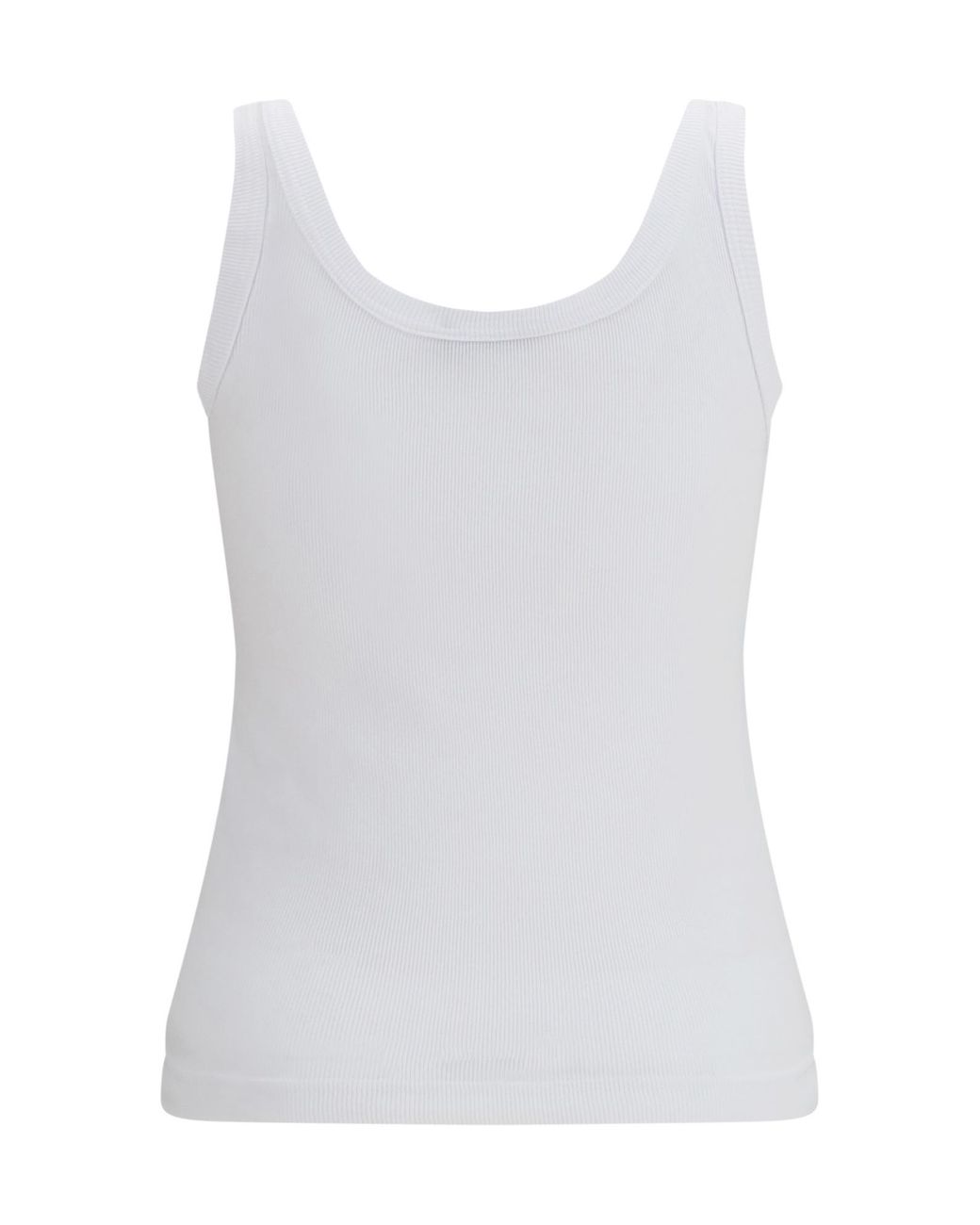 Dolce & Gabbana White Logo Patch Jersey Tank Top