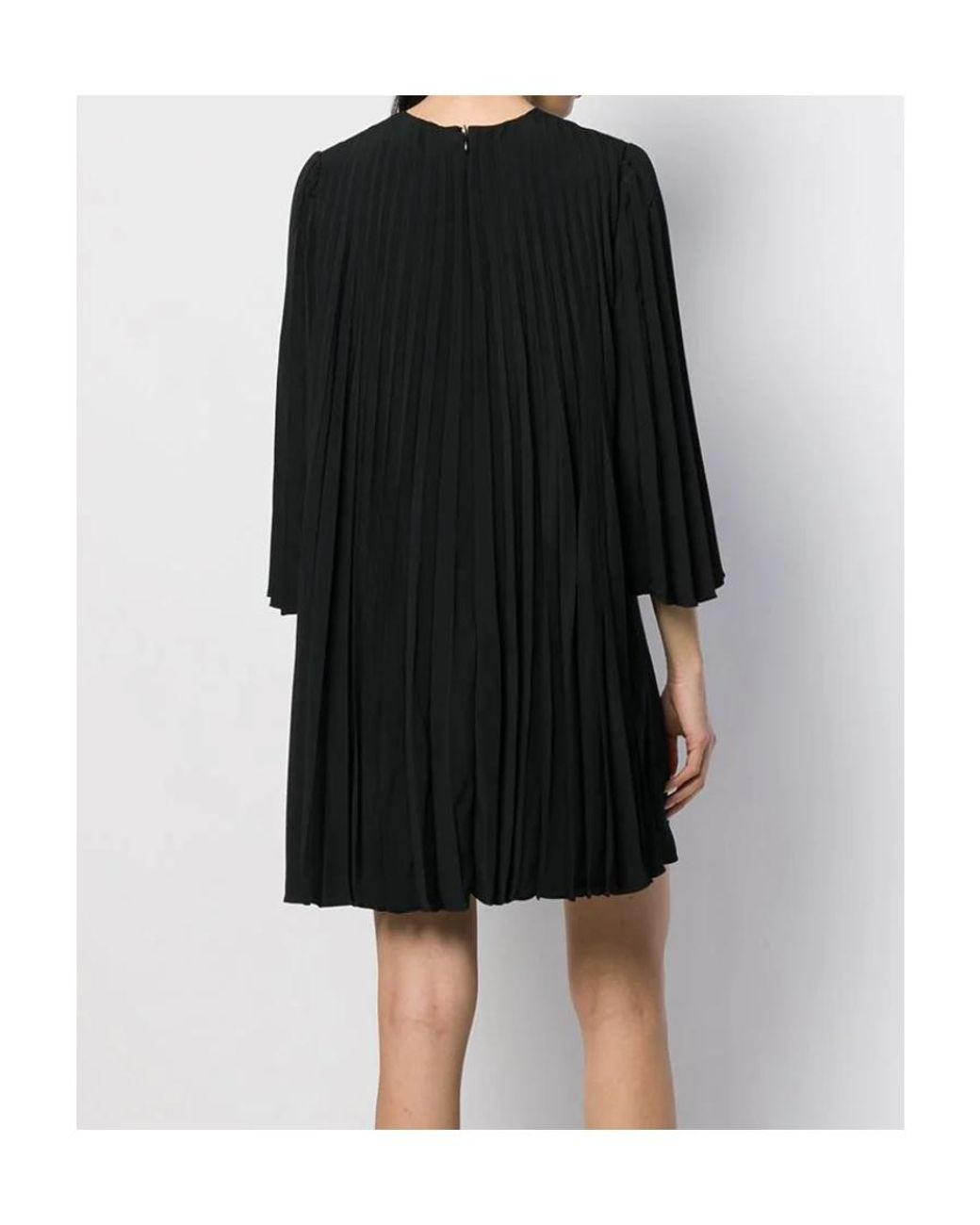 Valentino Black Pleated Dress