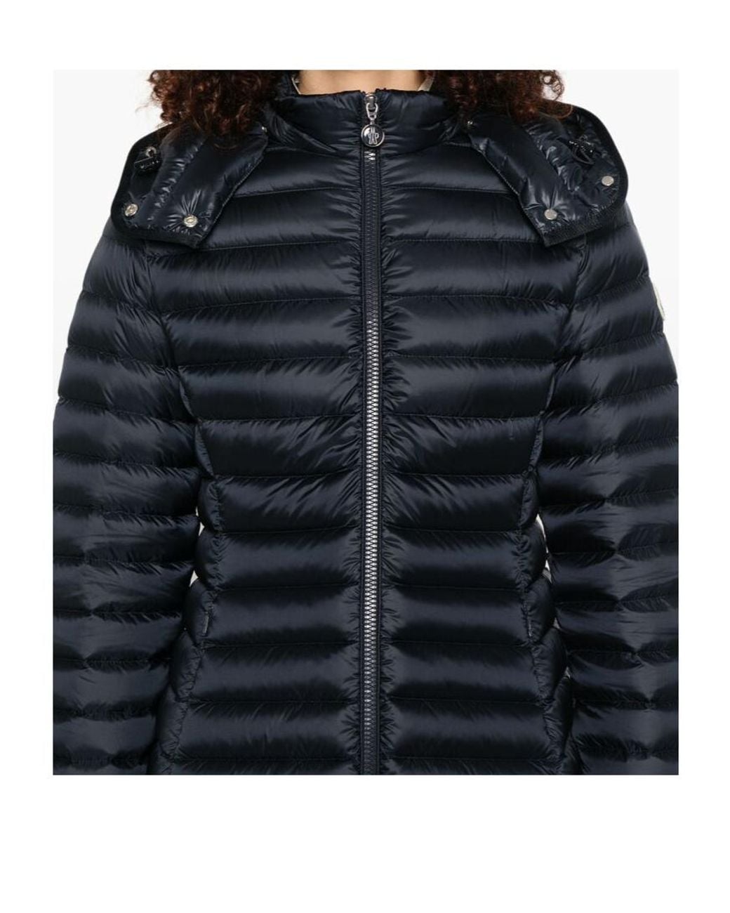 Moncler Blue Hooded Zip-Up Padded Jacket