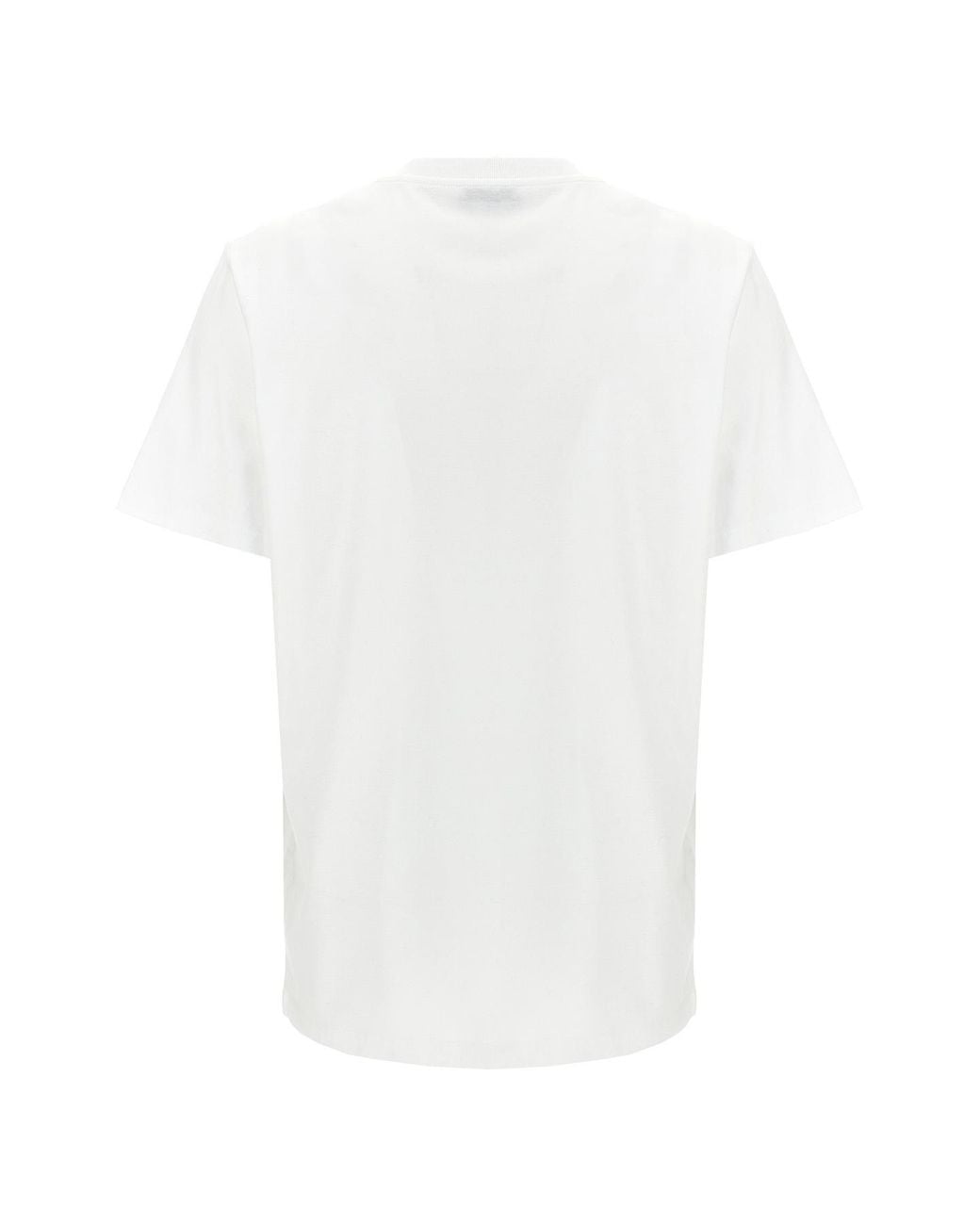 Prada White Triangle-Logo Embellished Crewneck T-Shirt
