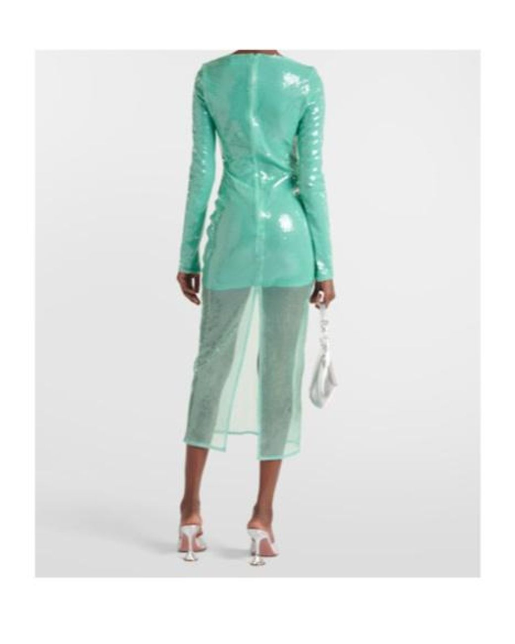 David Koma Green Sequined Midi Dress