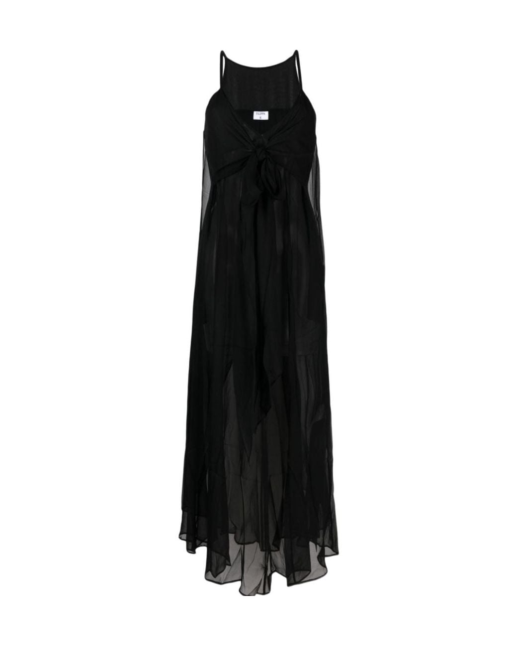 Filippa K Black Semi-Sheer Silk Slip Dress