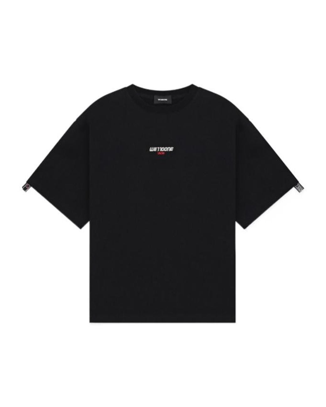 we11done Black Logo Detailed Round Neck T-Shirt for men