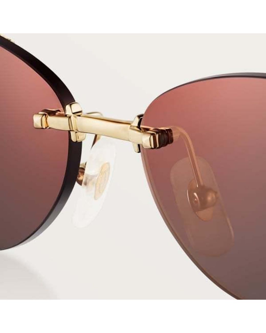 Cartier White Cat-Eye Frame Sunglasses