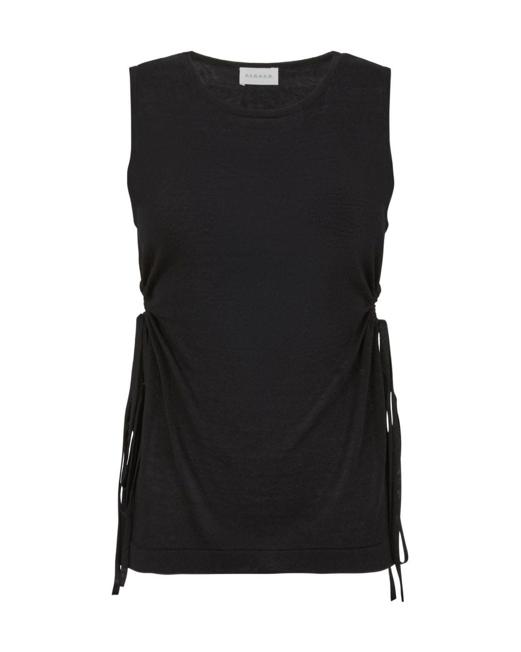 P.A.R.O.S.H. Black Side-Tie Top