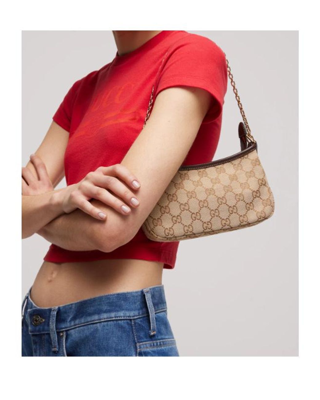 Gucci White Gossip Small Shoulder Bag