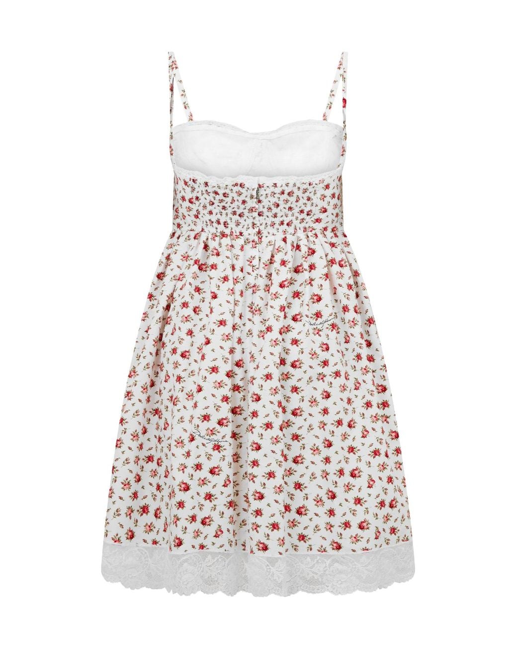 Dolce & Gabbana White Floral Print Camisole Midi Dress