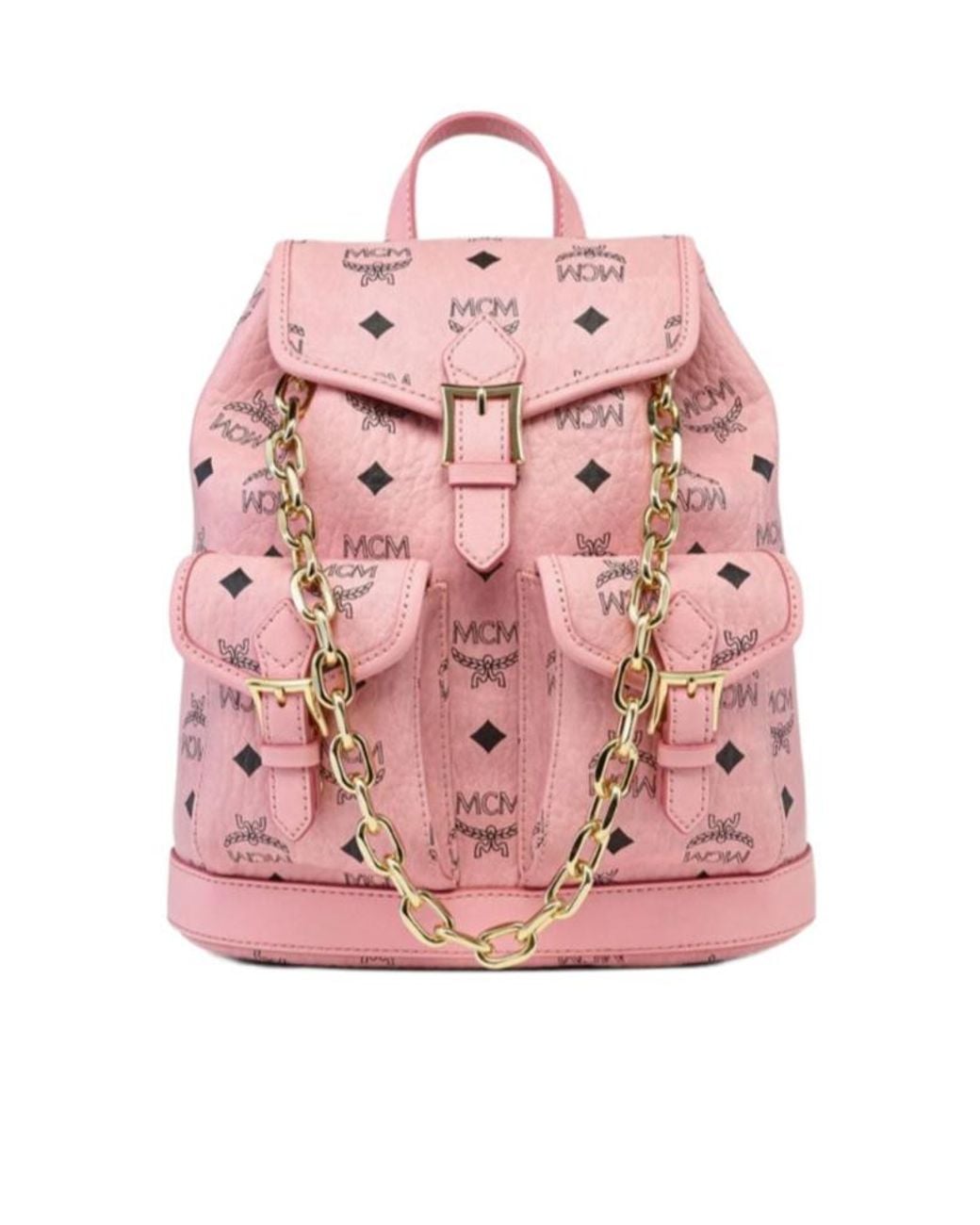 MCM Pink Aren Drawstring Mini Backpack