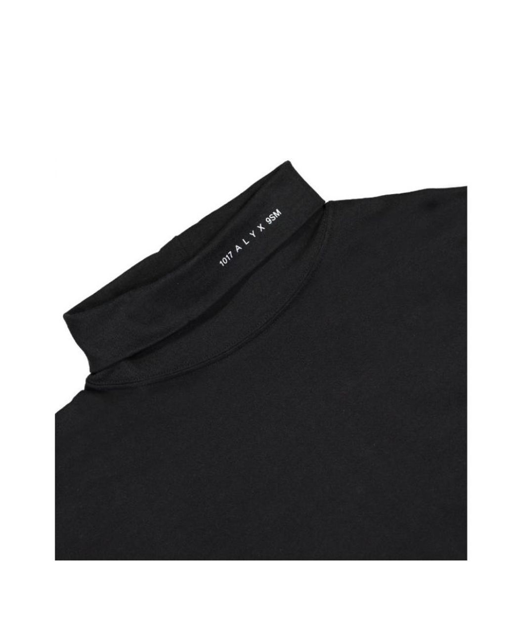 1017 ALYX 9SM Black Roll-Collar T-Shirt for men
