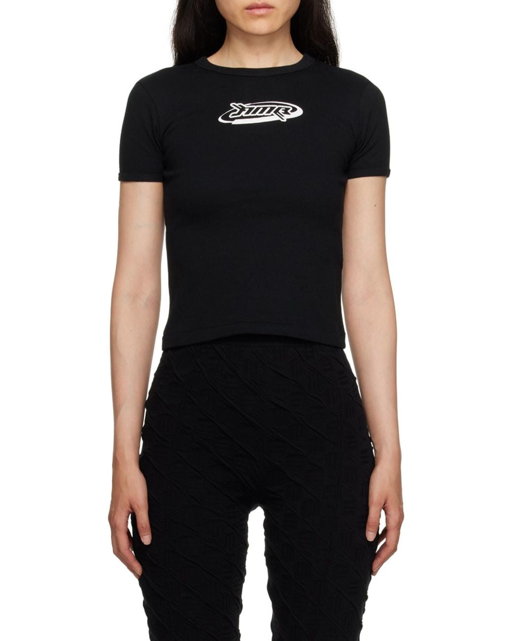 Ambush Black Short-Sleeved Crewneck T-Shirt