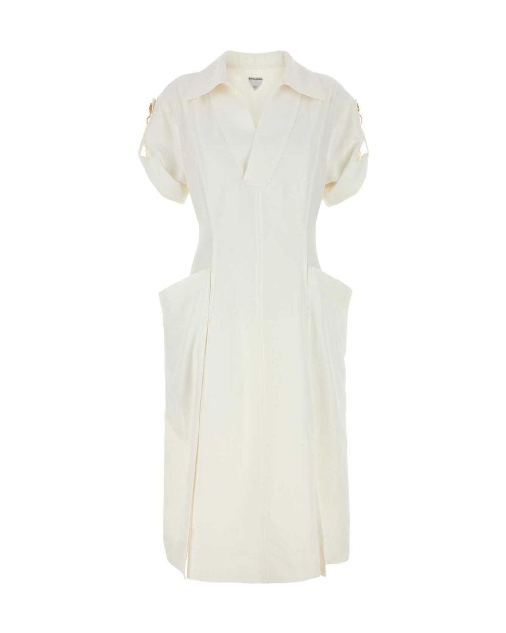 Bottega Veneta Natural Frog Embellished Midi Dress