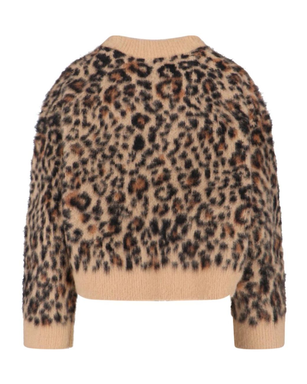Nili Lotan Brown Leopard Printed Brushed Sweater