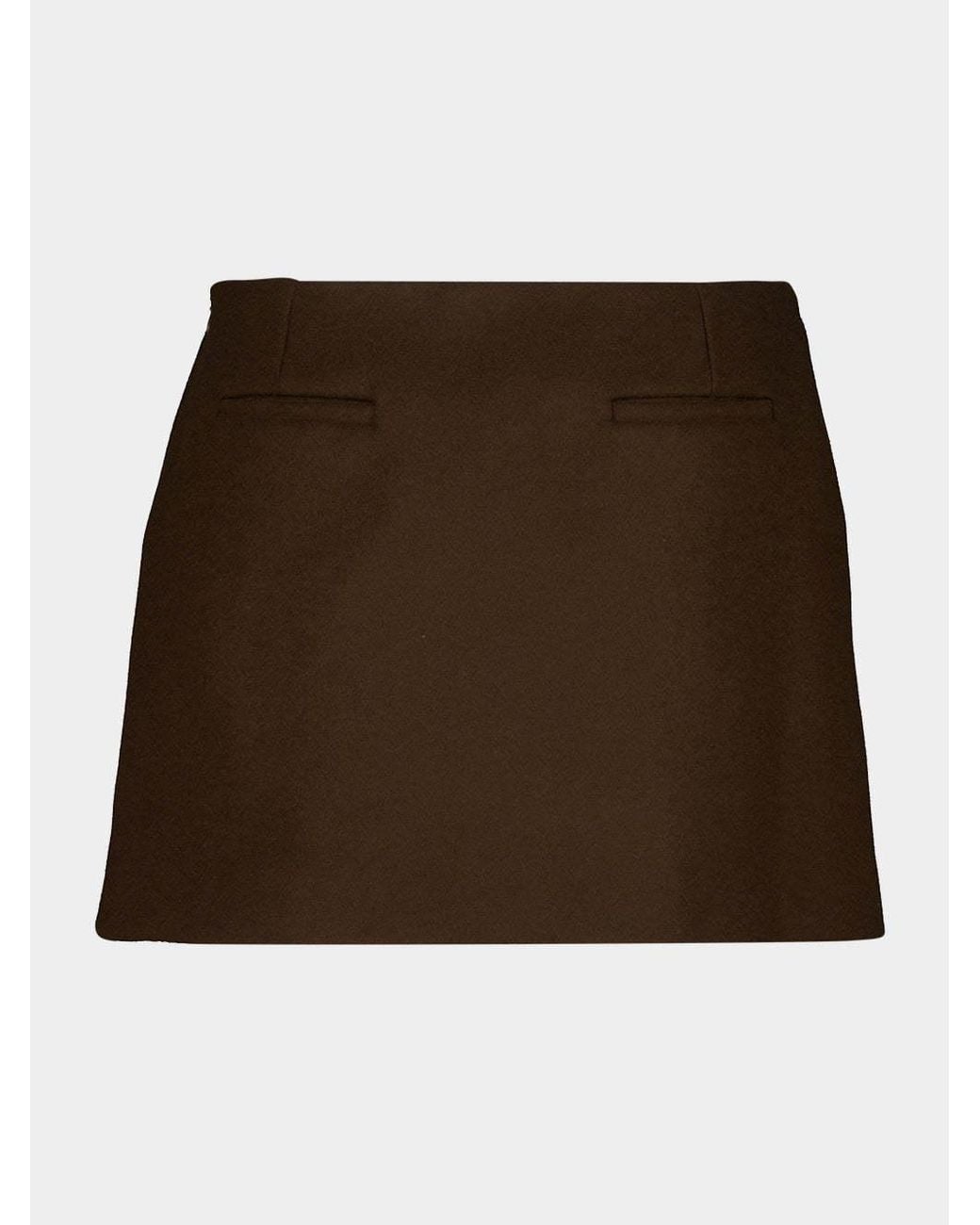 Casablanca Brown Varsity Wool Mini Skirt