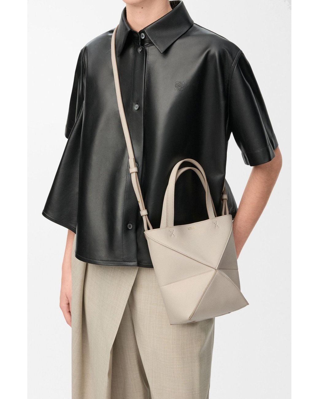 Loewe Natural Mini Puzzle Fold Tote Bag