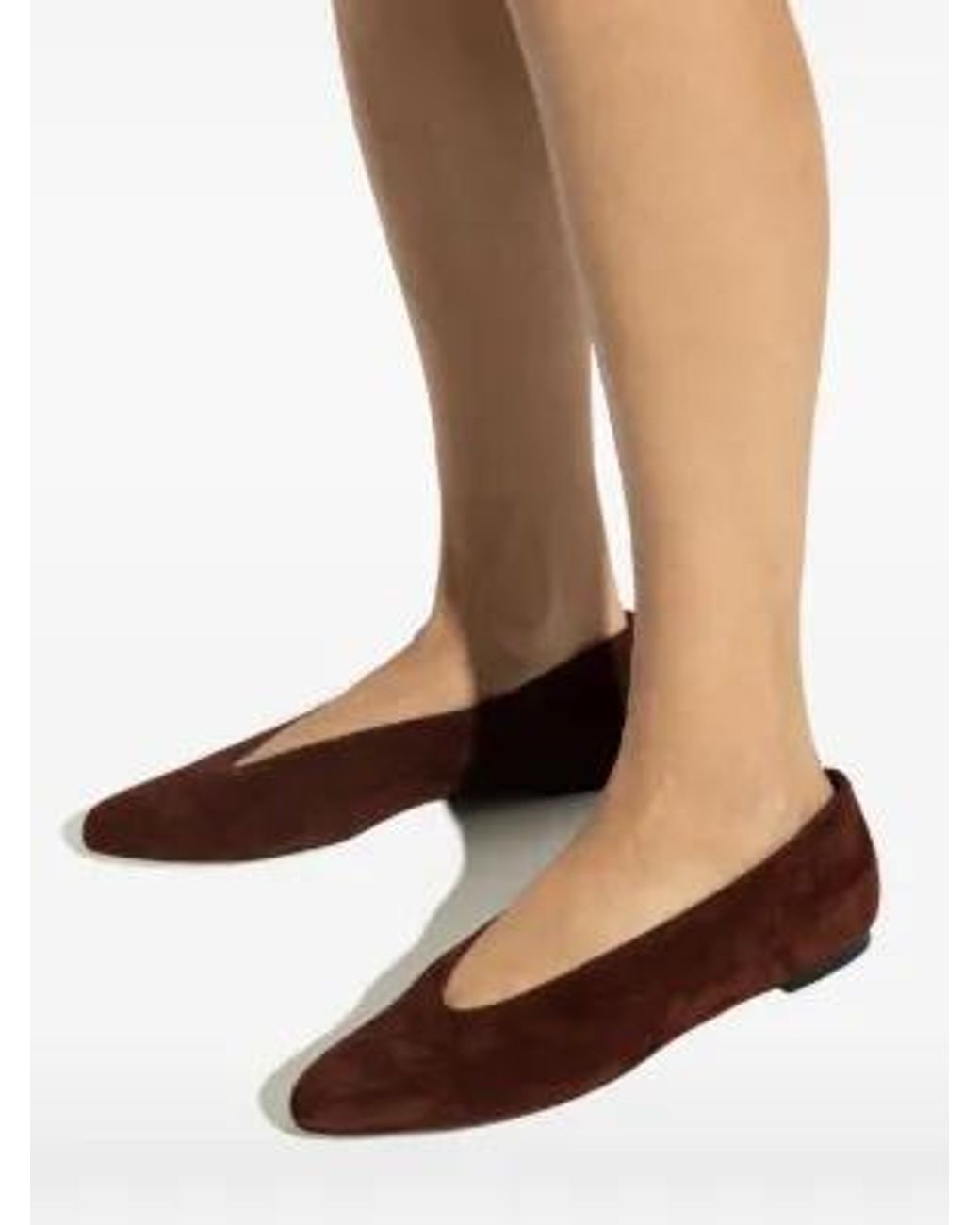 Neous Brown Beid Ballet Flat Shoes
