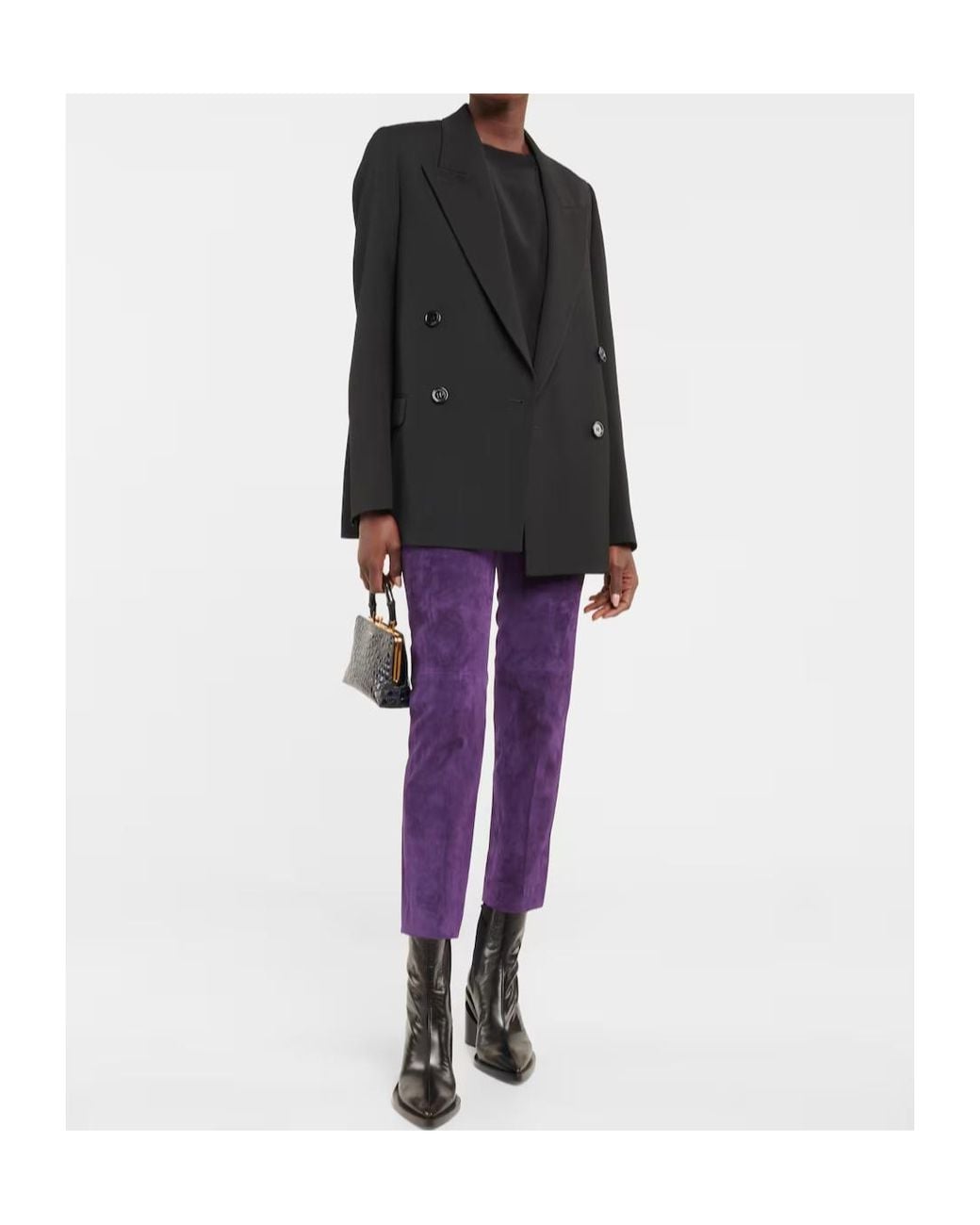 Joseph Purple Pleated Detail Casual Pants