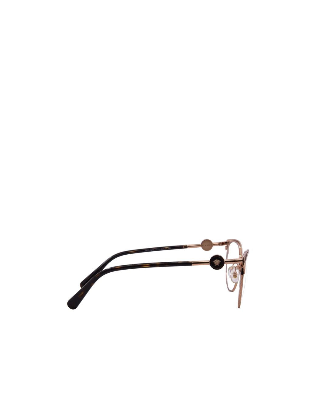 Versace Brown Eyewear Logo Plaque Cat-Eye Frame Glasses