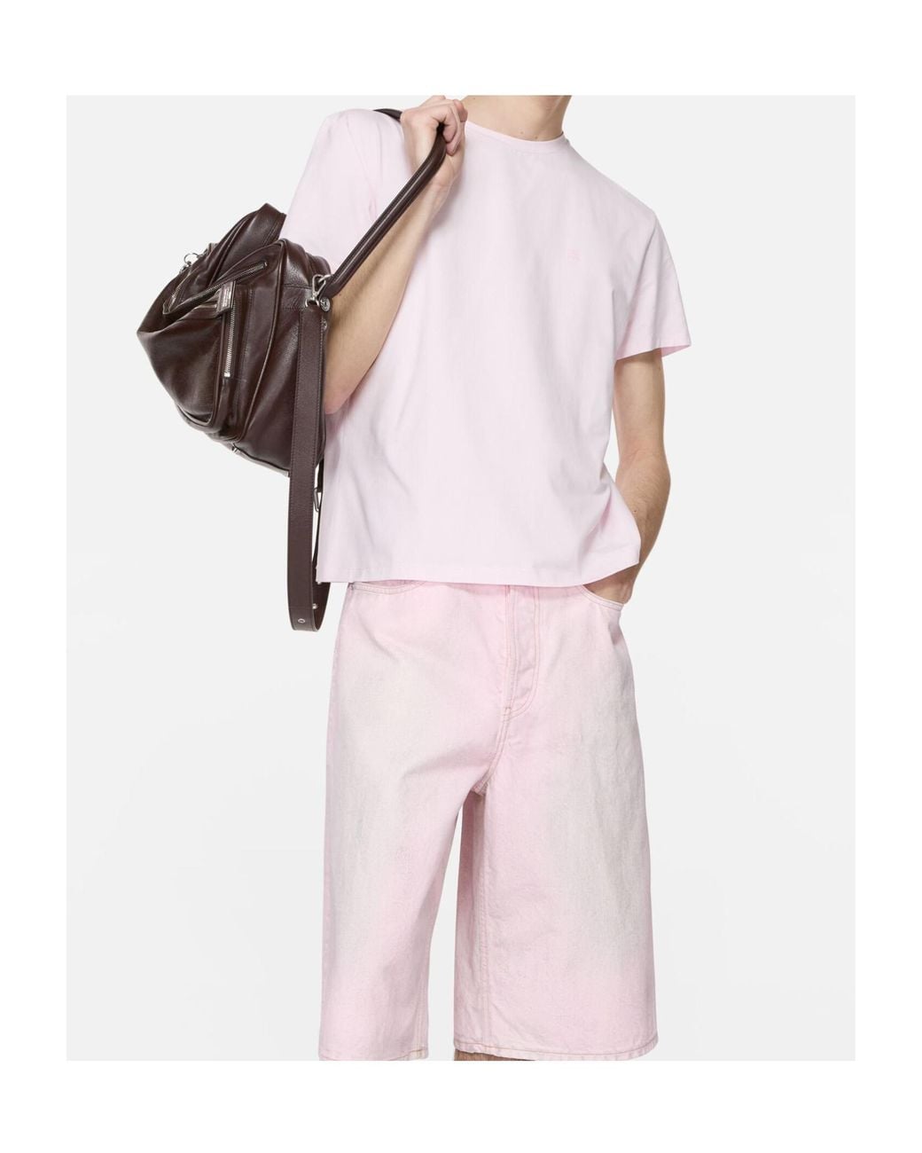 Acne Pink Regular Fit T-Shirt for men