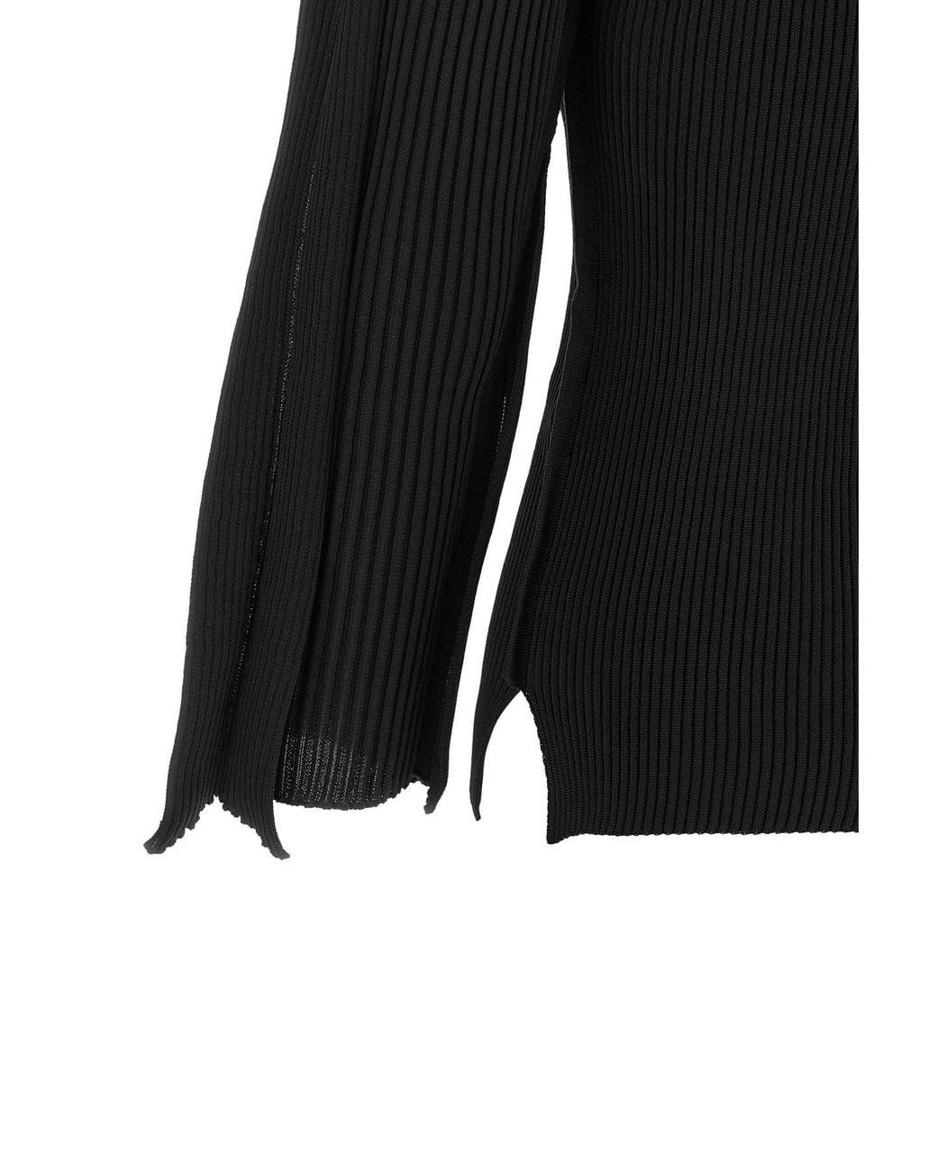 Issey Miyake Black Prance Ribbed Knitted Top