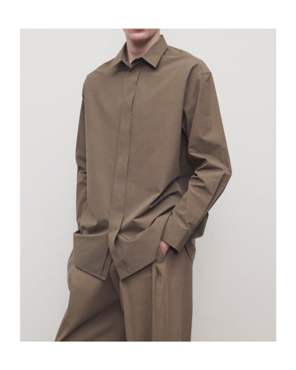 The Row Brown Nilo Poplin Shirt for men