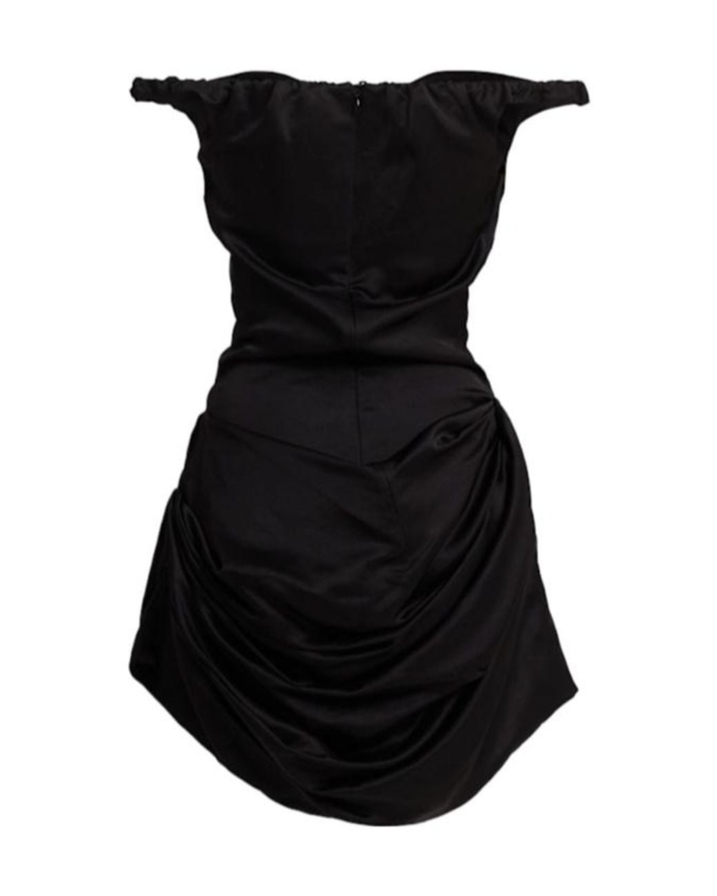 Magda Butrym Black Draped Viscose Blend Mini Dress