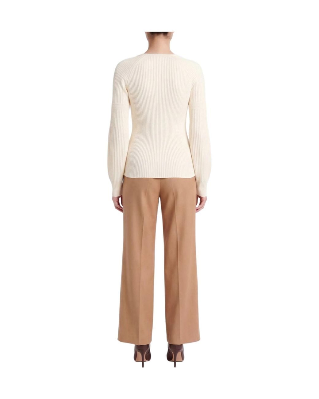 Max Mara Natural Simple Solid-Color Knitted Sweater