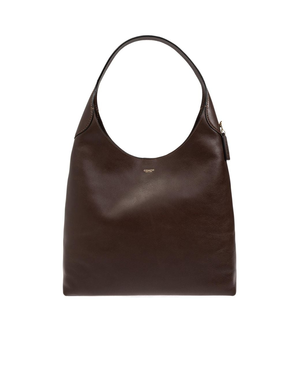 COACH Brown Brooklyn 39 Logo Detailed Shoulder Bag
