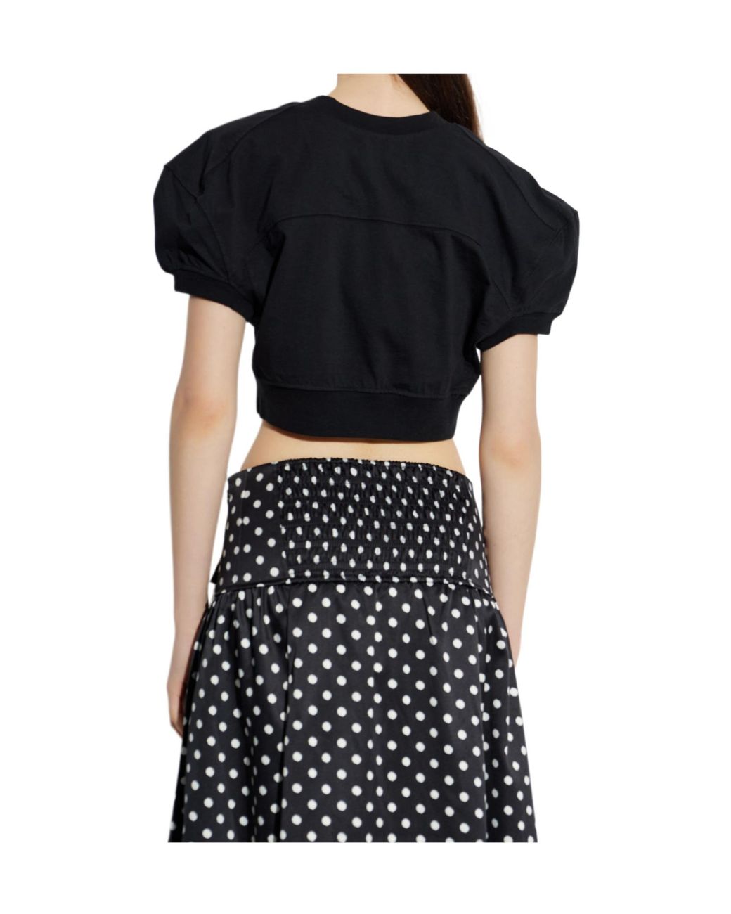 Vivienne Westwood Black Logo Embroidered Cropped Top