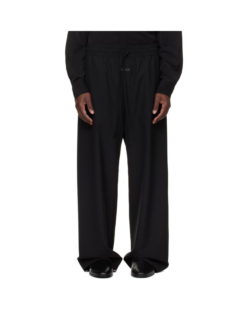 Fear Of God Black Wide-Leg Drawstring Pants for men