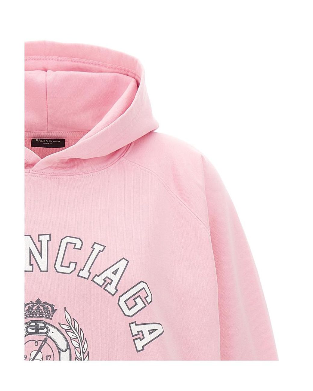 Balenciaga Pink College 1917 Printed Oversized Hoodie