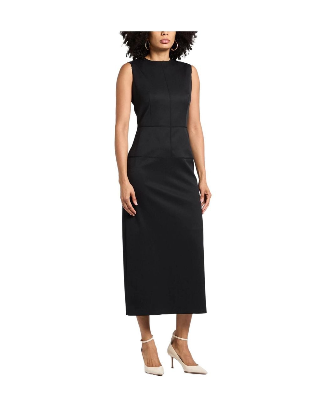 MM6 by Maison Margiela Black Sleeveless Solid-Color Dress
