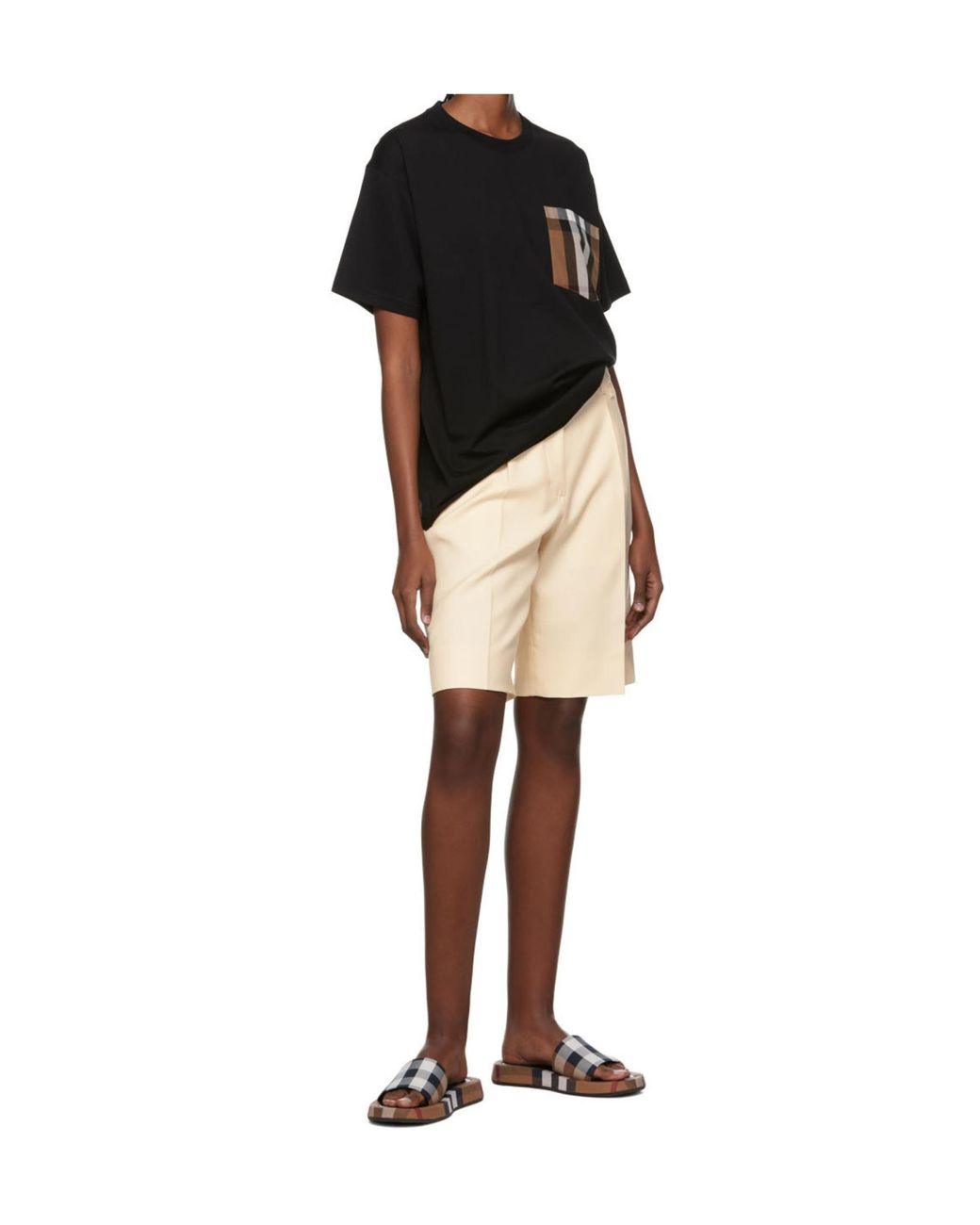 Burberry Black Carrick Check Printed Crewneck T-Shirt