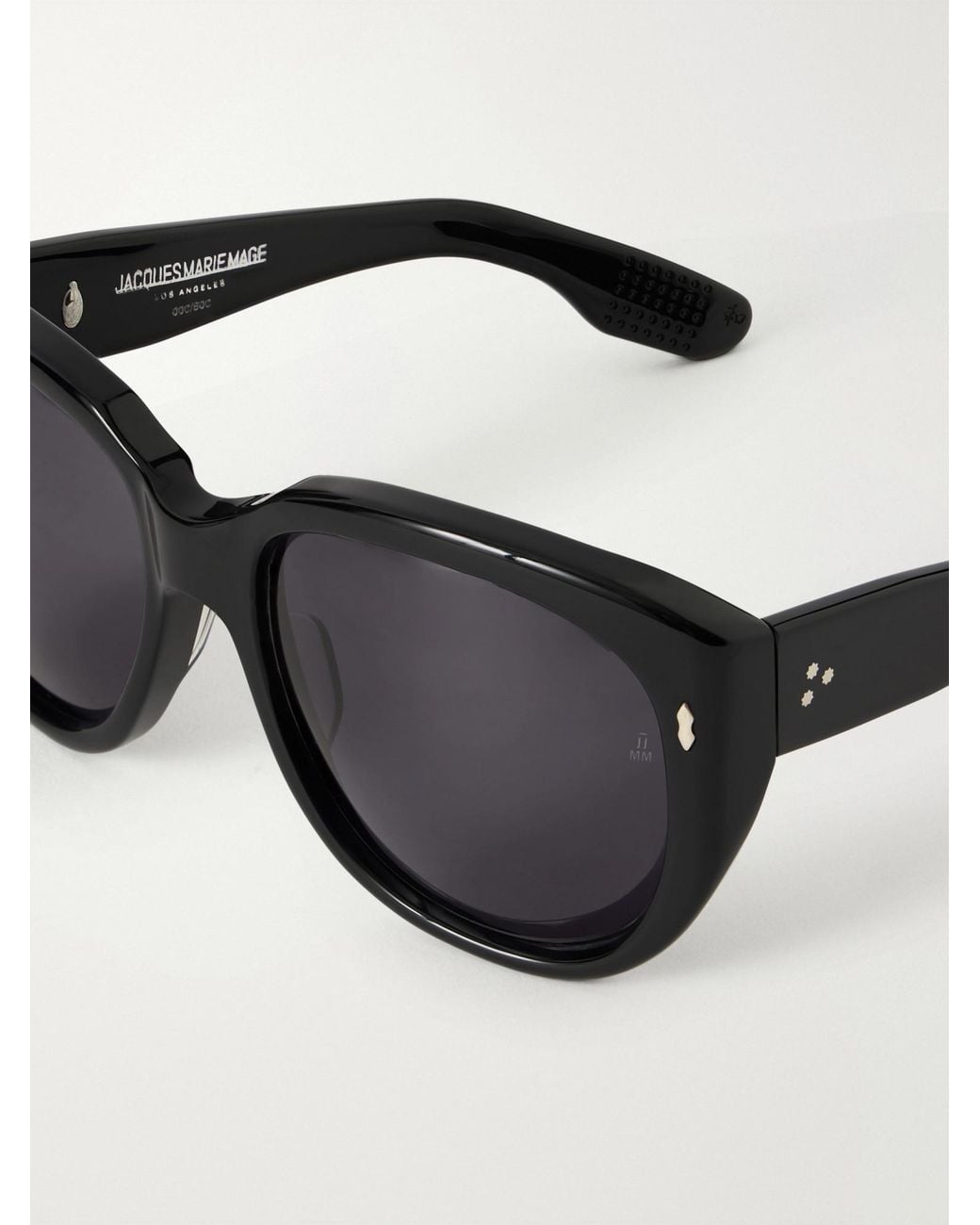 Jacques Marie Mage Black Roxy Round-Frame Acetate Sunglasses