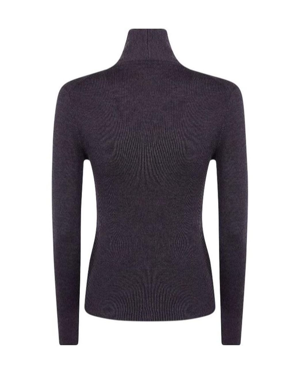 P.A.R.O.S.H. Blue Ribbed-Knit Pussy-Bow Sweater