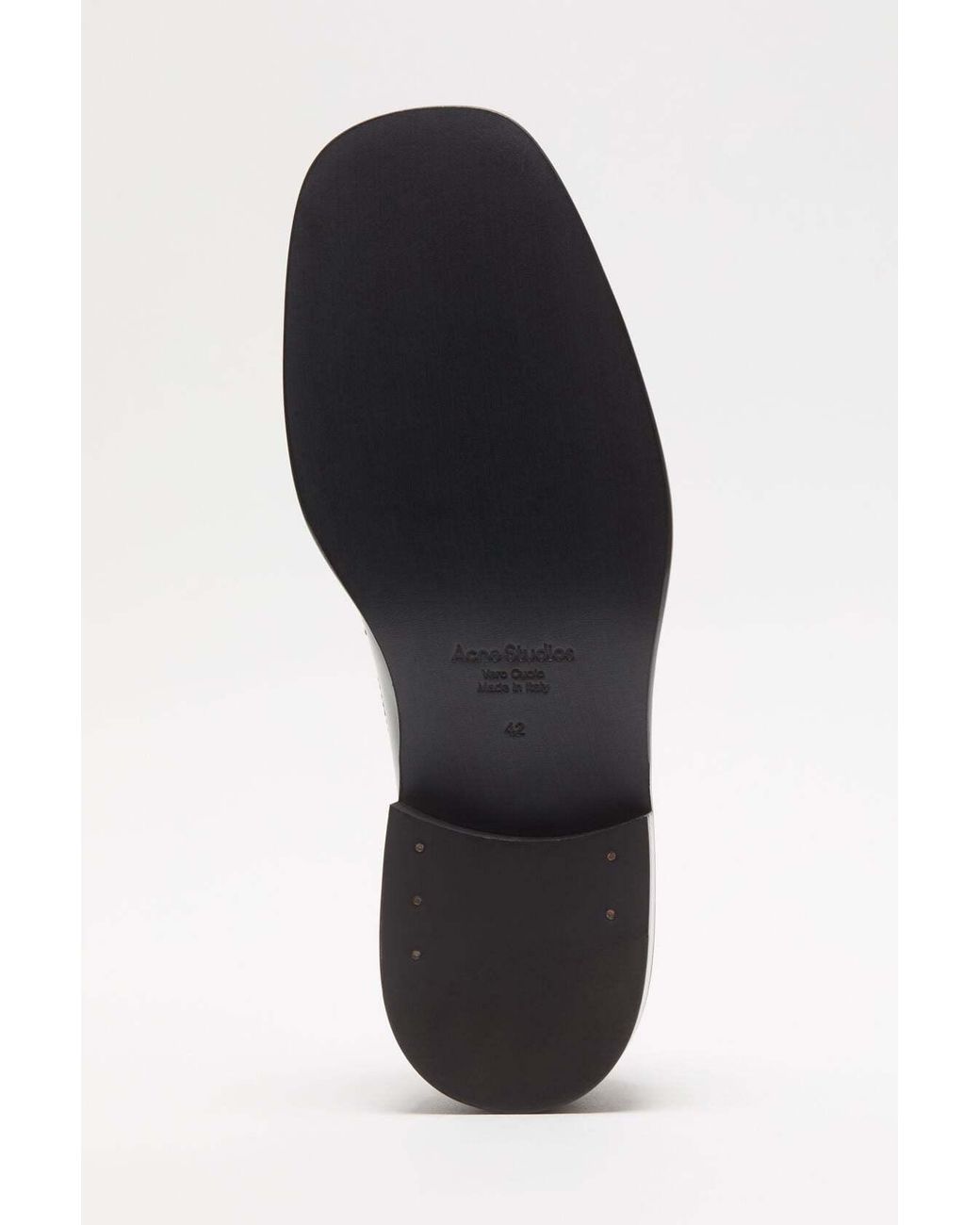 Acne Black Square-Toe Leather Loafers for men