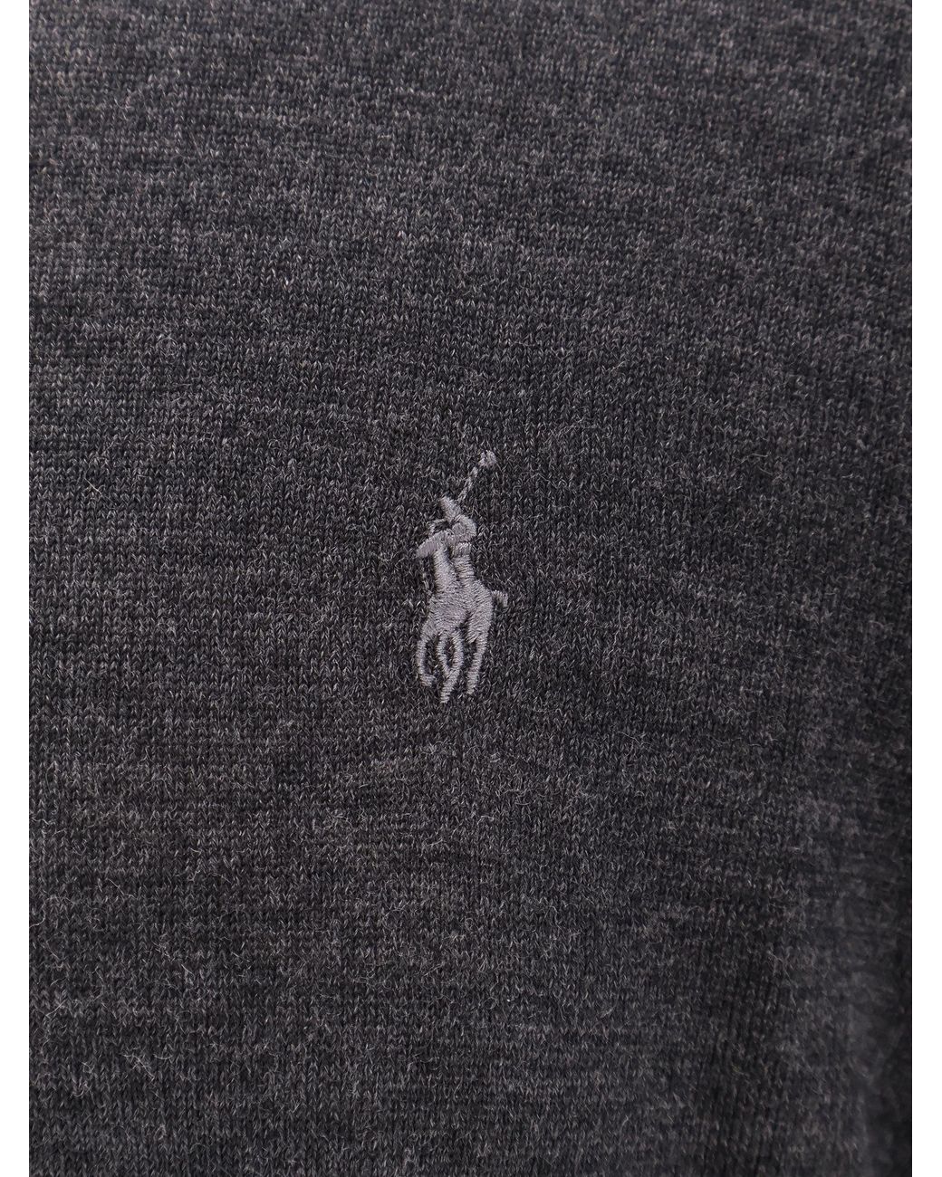 Polo Ralph Lauren Gray Logo Embroidered Crewneck Jumper for men