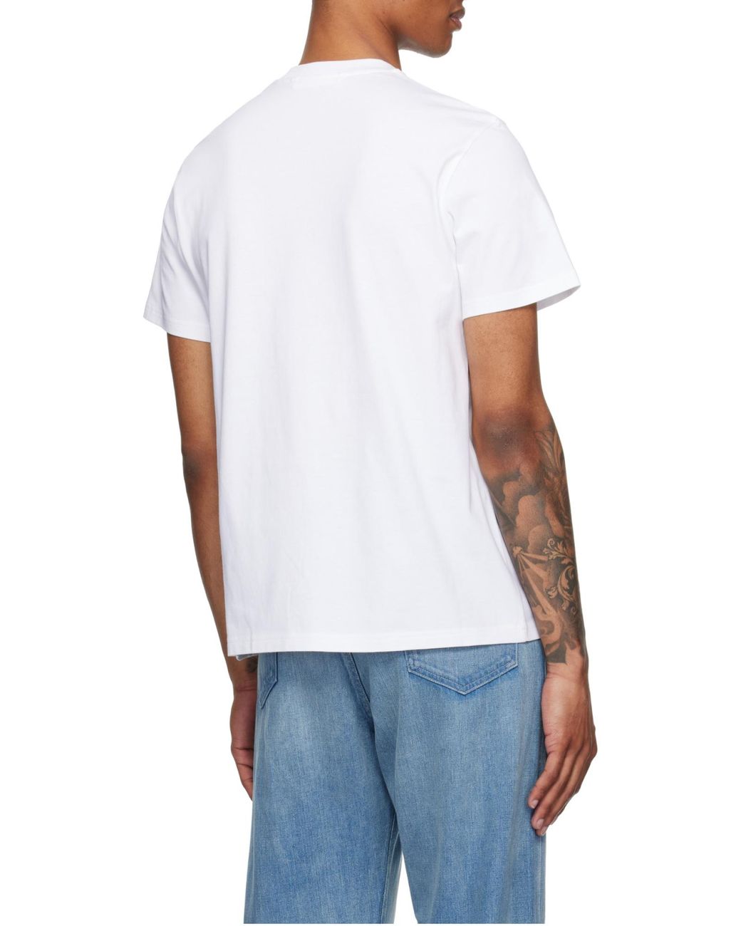 Moncler White Logo Printed Crewneck T-Shirt for men