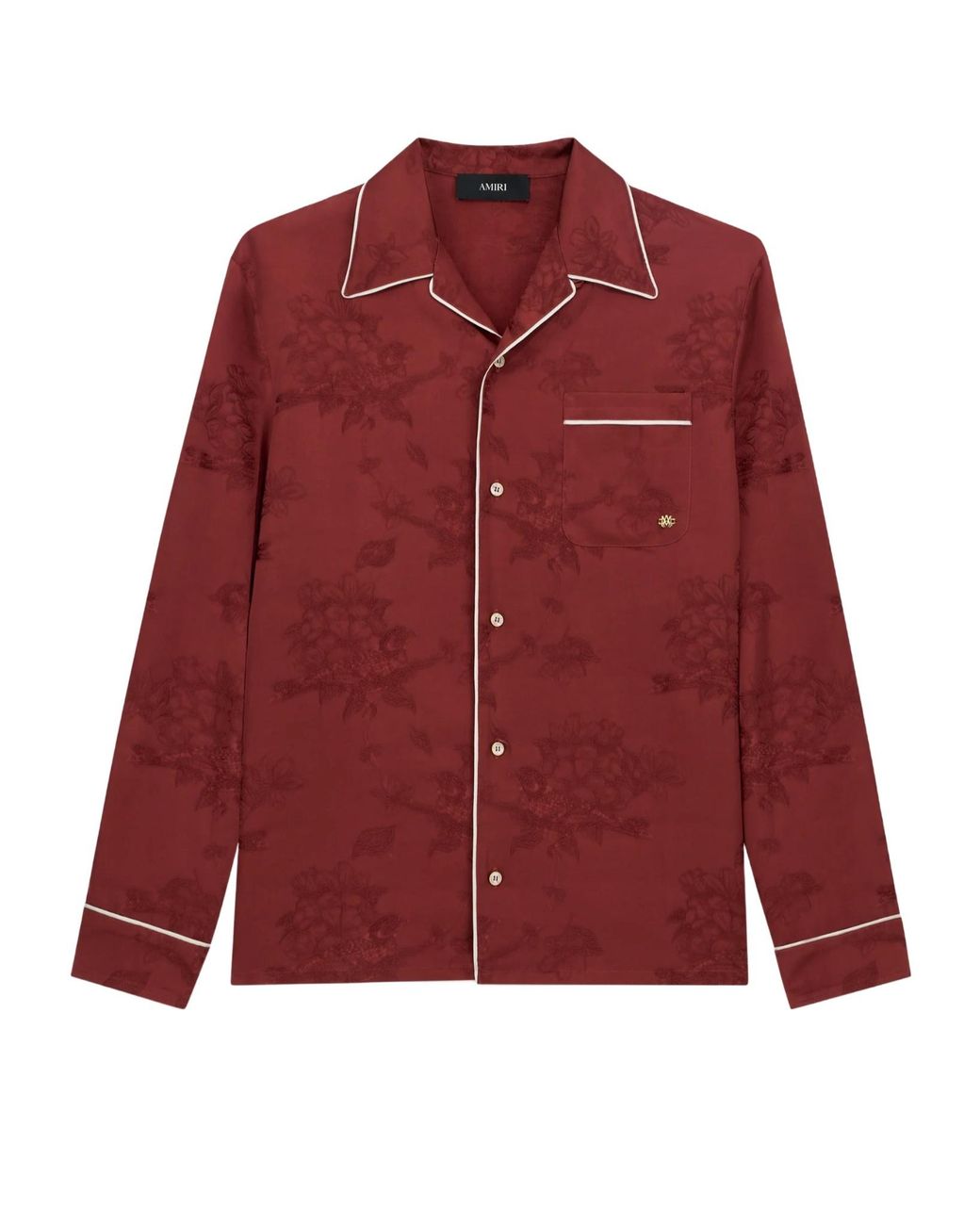 Amiri Red Floral Jacquard Pajama Shirt for men