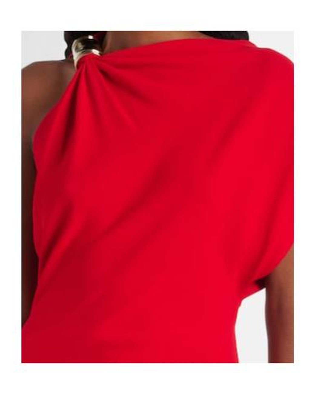 Proenza Schouler Red Rue Asymmetric Crepe Maxi Dress